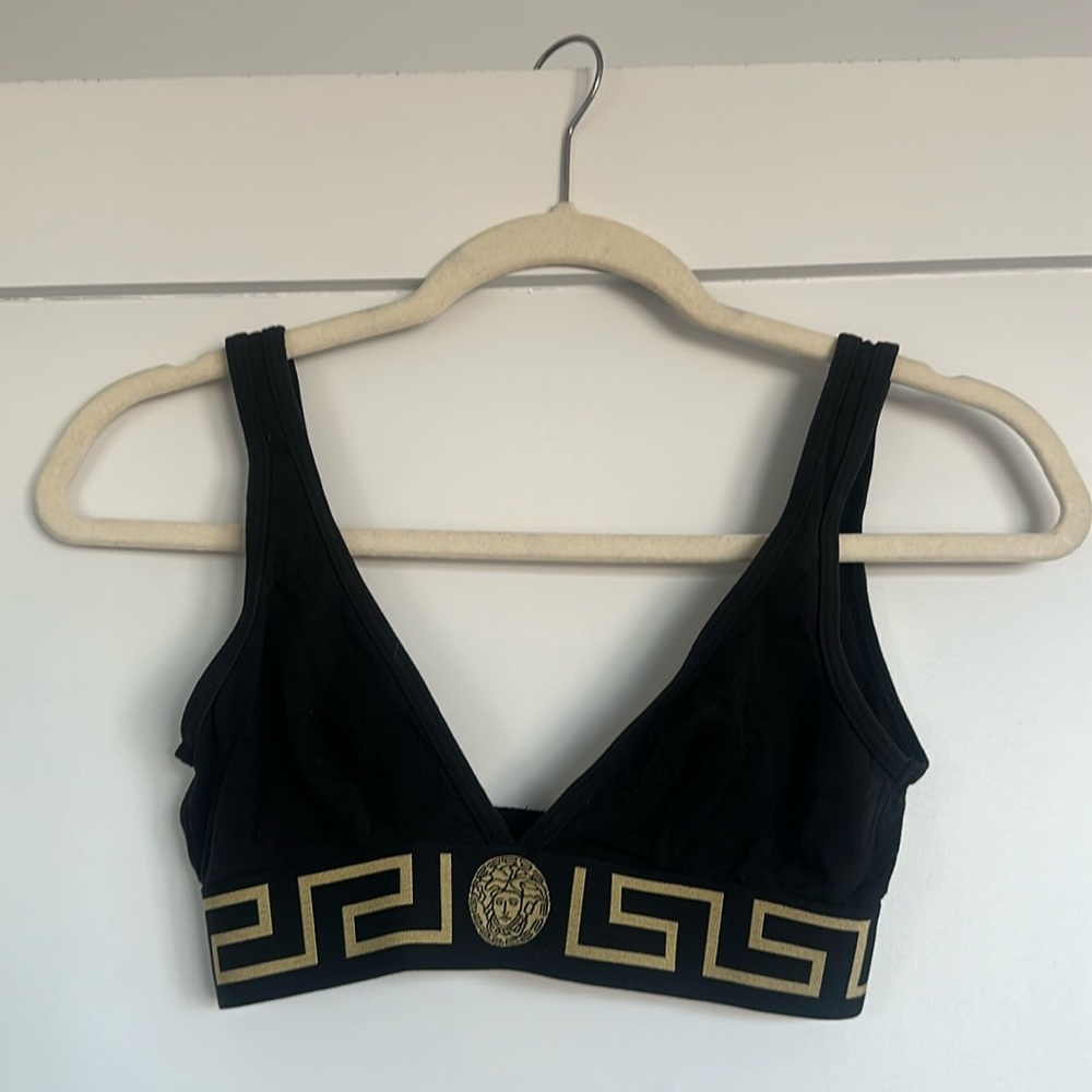 Versace triangle bralette black